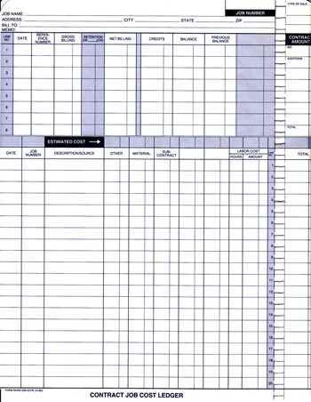 NHAW206NCFB JOB COST LEDGER